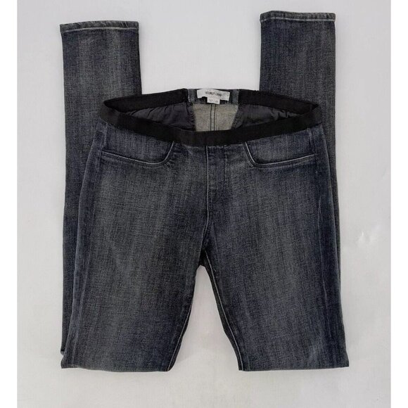 Helmut Lang Gray/Blue Skinny Pull On Elastic Waist Jeans Sz 28 Inseam 34.5,‎ USA - Picture 4 of 12